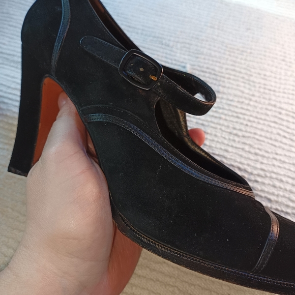 Salvatore  Ferragamo black suede heels size 8B - Picture 11 of 14